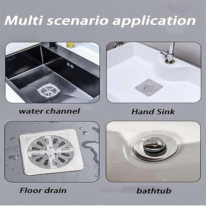 Disposable Shower Drain Hair Catcher Mesh Shower Drain Covers Floor Sink Strainer Filter Hair Stopper For Bathroom Kitchen 10PCs