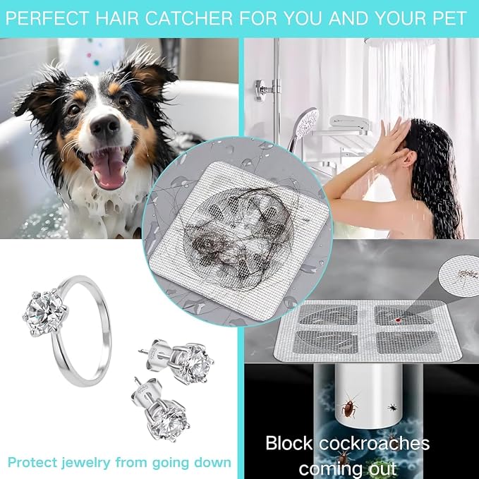 Disposable Shower Drain Hair Catcher Mesh Shower Drain Covers Floor Sink Strainer Filter Hair Stopper For Bathroom Kitchen 10PCs