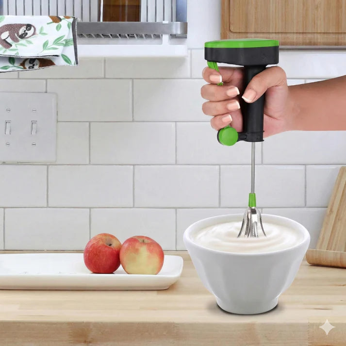 Power-Free Hand Blender – Manual Hand Operated Egg Beater & Food Mixer, Non-Electric Whisk for Kitchen Mixing & Baking (Pack of 1) Alternative SEO title: